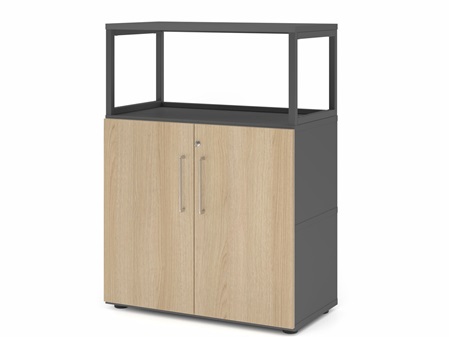 FlexWall Schrank, 3OH, Vitrine, Türen, Kunststoffgleiter